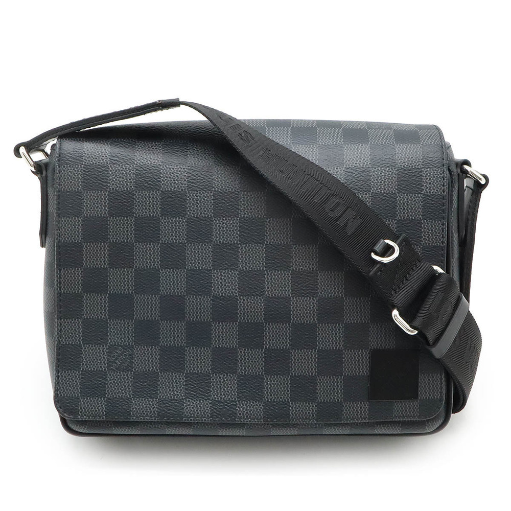 LOUIS VUITTON Damier Graphite Black District Messenger Crossbody